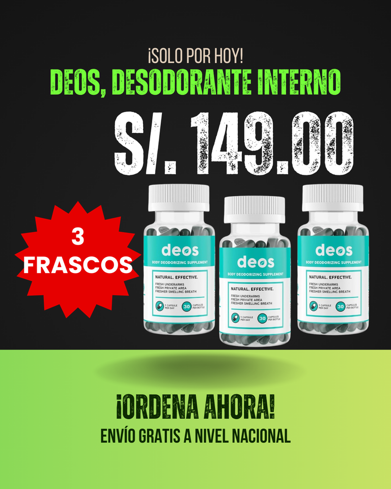 DEOS, DESODORANTE INTERNO: ELIMINA TODOS LOS MALOS OLORES DE RAÍZ.