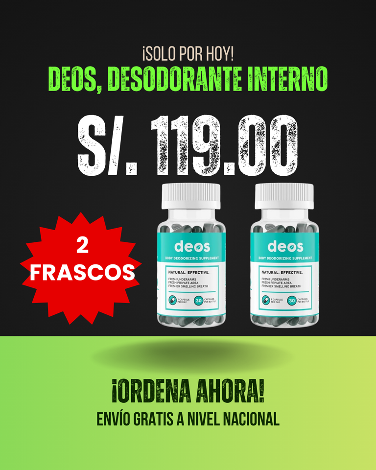DEOS, DESODORANTE INTERNO: ELIMINA TODOS LOS MALOS OLORES DE RAÍZ.